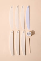 Fyle File Manicure tools laid out neatly on a neutral background.